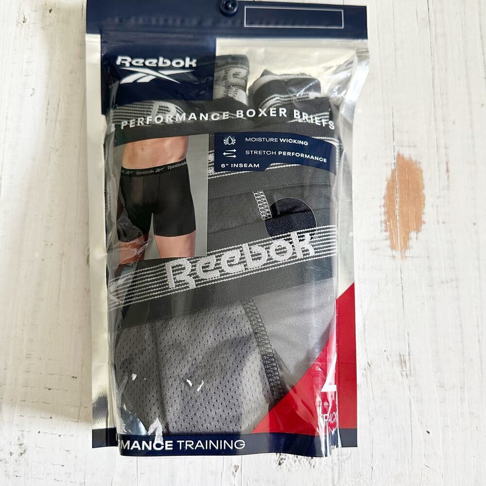 Reebok Men's Performance Boxer Briefs 4 Pack Size Small